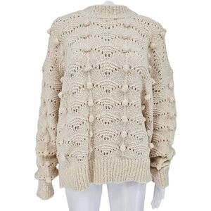 Hyfve Popcorn Pompom Crewneck Sweater Cream M New